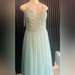Mint Green Beaded Gown